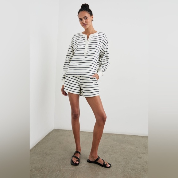 Rails Joan Sailor Stripe Navy Cotton Sweatshirt Size Medium - Picture 2 of 10